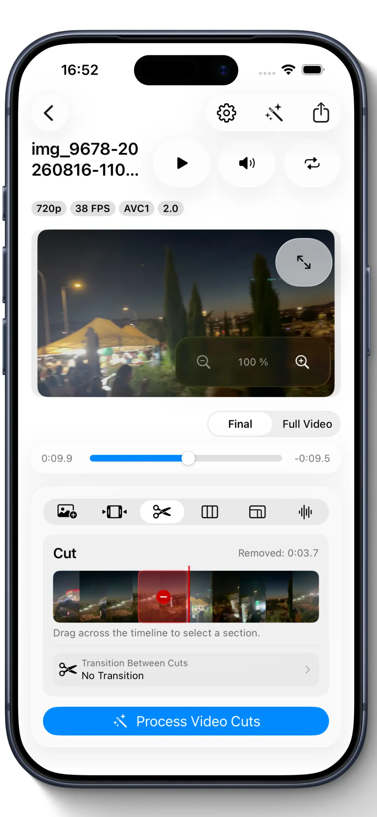 Capture Reel Brand pour iOS: Cut