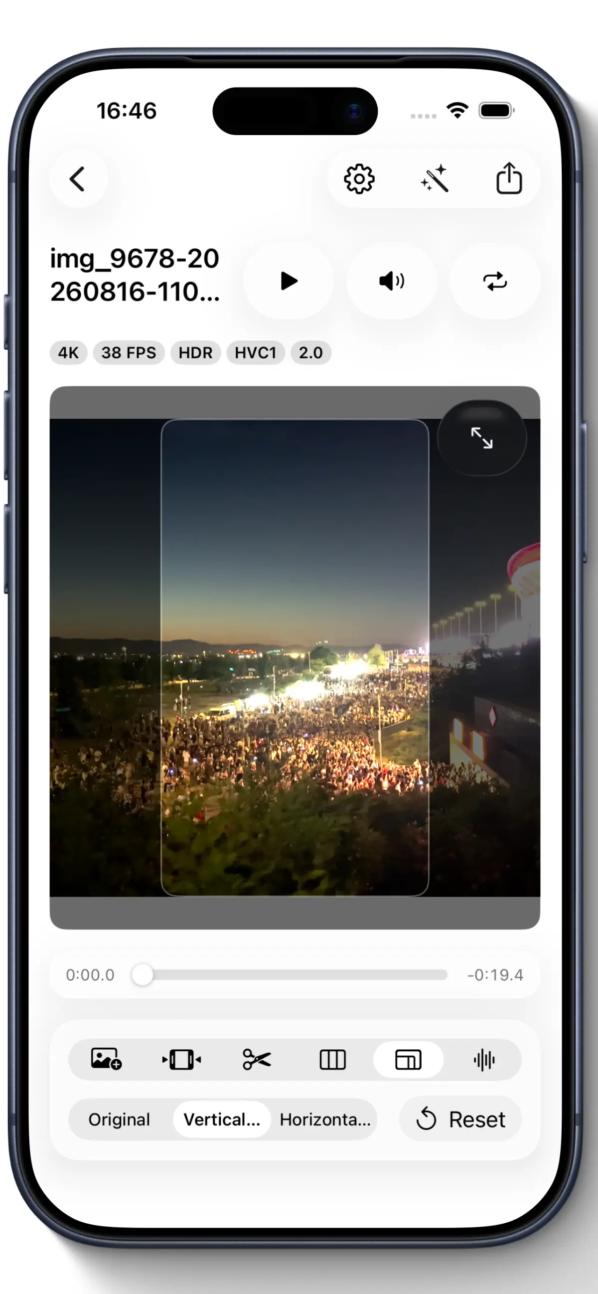 Capture Reel Brand pour iOS: Format