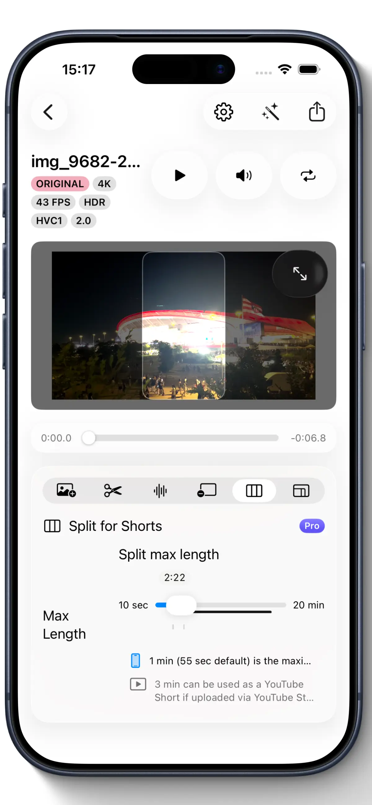 Capture Reel Brand pour iOS: Split for Shorts